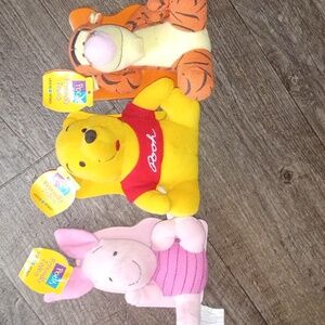 Disney vintage 1997 Winnie the Pooh, Piglet, Tiger Stuffed animals book set